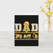 Funny Dad Construction Excavator Kids Matching Fam Kaart (Gele Bloem)