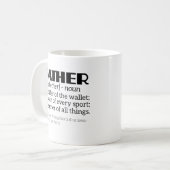 Funny Dad Definition Coffee Mok Coach Fathers Day (Voorkant links)
