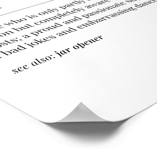 Funny Dad Definition Poster (Hoek)