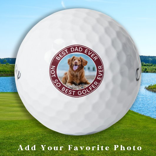 Funny DAD Gepersonaliseerd Pet Dog Afbeelding Golf Golfballen
