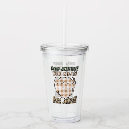 Funny Dad Jokes | VADERDAG | Rad Jokes Acryl Drinkbeker (Voorkant)