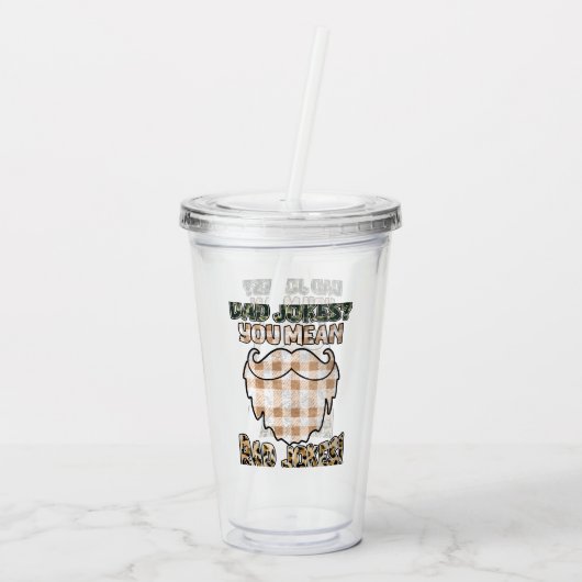 Funny Dad Jokes | VADERDAG | Rad Jokes Acryl Drinkbeker (Achterkant)