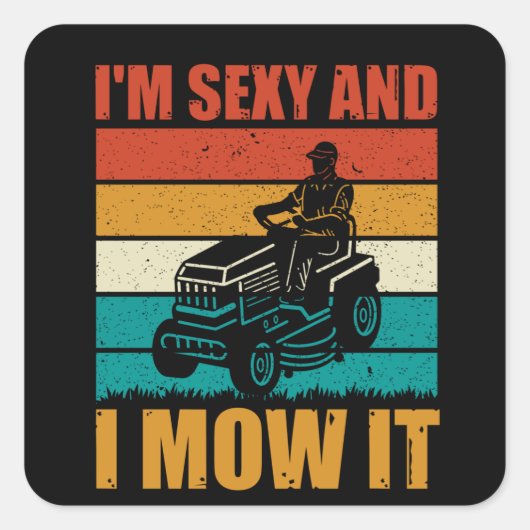 Funny Dad LandScaper Gift for Vaderdag Vierkante Sticker (Voorkant)