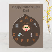 Funny Dad Momster houdt van Coffee Custom Kaart (Gele Bloem)