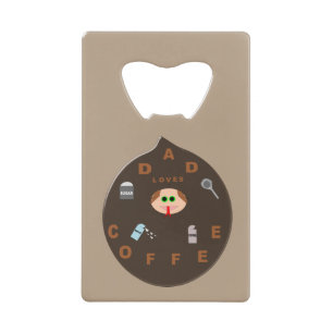 Funny Dad Monster houdt van Coffee Bottle Open Kredietkaart Flessenopener
