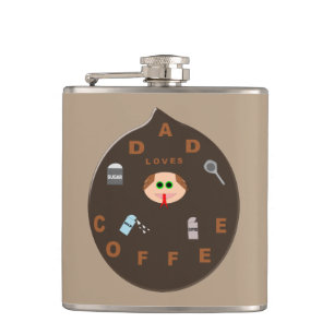 Funny Dad Monster houdt van Coffee Flask Heupfles