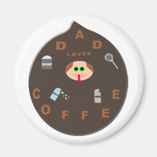 Funny Dad Monster houdt van Coffee Magnet Magneet