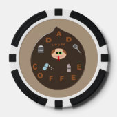 Funny Dad Monster houdt van koffie Poker Chips (Voorkant)