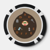 Funny Dad Monster houdt van koffie Poker Chips (Achterkant)