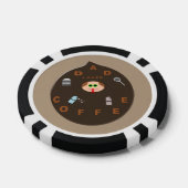 Funny Dad Monster houdt van koffie Poker Chips (Enkel)