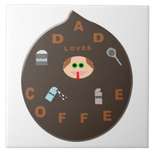 Funny Dad Monster houdt van koffie Tegel Tegeltje