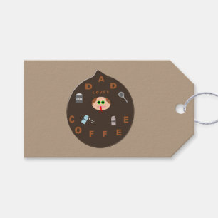 Funny Dad Monster verliest Coffee Custom Gift Labe Cadeaulabel