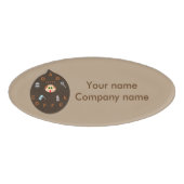 Funny Dad Monster verliest Coffee Custom Name Labe Naambadge (Voorkant)