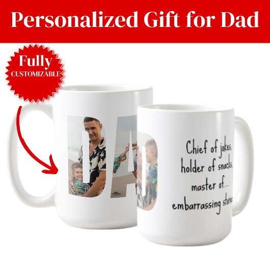 Funny Dad Mug – Chief of Jokes & Master of Snacks Koffiemok