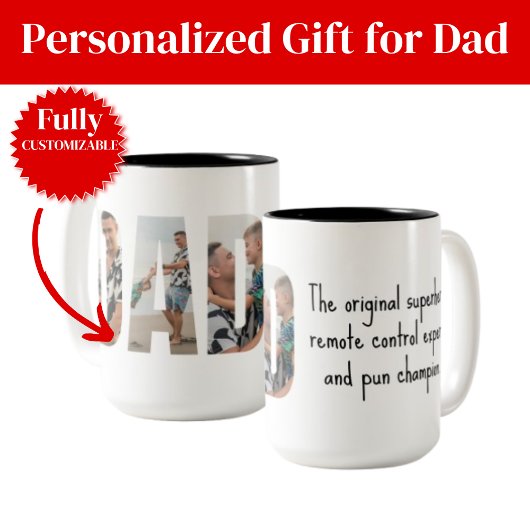 Funny Dad Mug – Original Superhero & Pun Champion