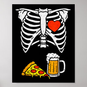 Funny Dad Skeleton Beer Zza Halloween Kostuum Mann Poster