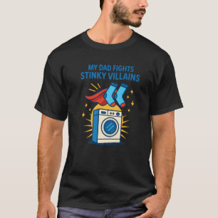 Funny Dad Sokken Superheld Wasmachine Vaders T-shirt