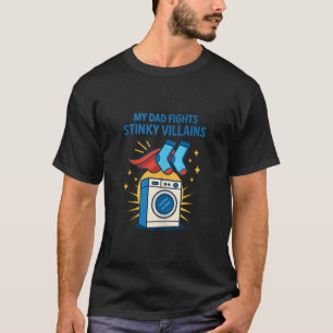 Funny Dad Sokken Superheld Wasmachine Vaders T-shirt
