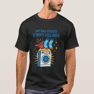 Funny Dad Sokken Superheld Wasmachine Vaders T-shirt