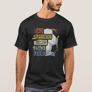 Funny Dad Superheld Voetbal coach Legend T-shirt