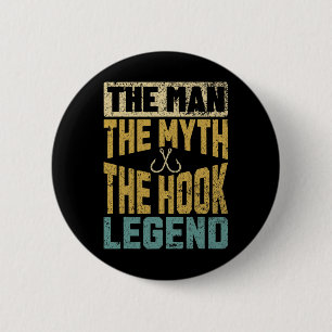 Funny Dad Vist Man Myth Hook Legend Fisherman F Ronde Button 5,7 Cm