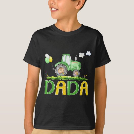 Funny Dada Birthday Boy Tractor Farm Truck Matchin T-shirt (Voorkant)