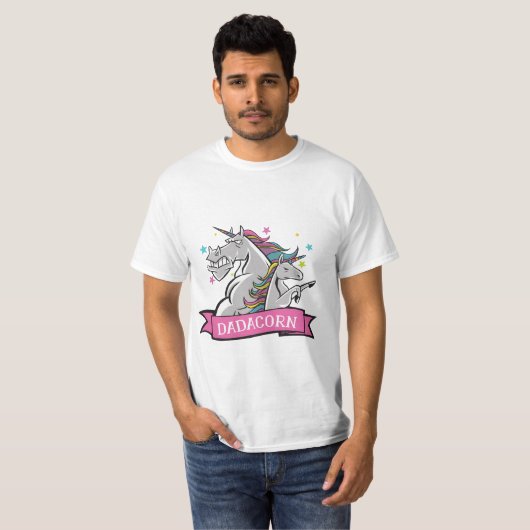 Funny Dadacorn Unicorn T-shirt - Fierce Protective (Voorkant volledig)