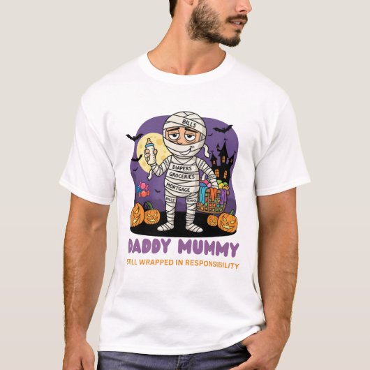 Funny Daddy Mummy Halloween T-Shirt for Dads (Devant)