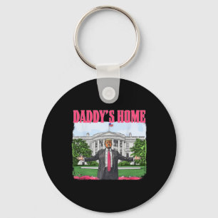 Funny Daddy's Home Trump Roze 2024 Witte Huis Com Sleutelhanger