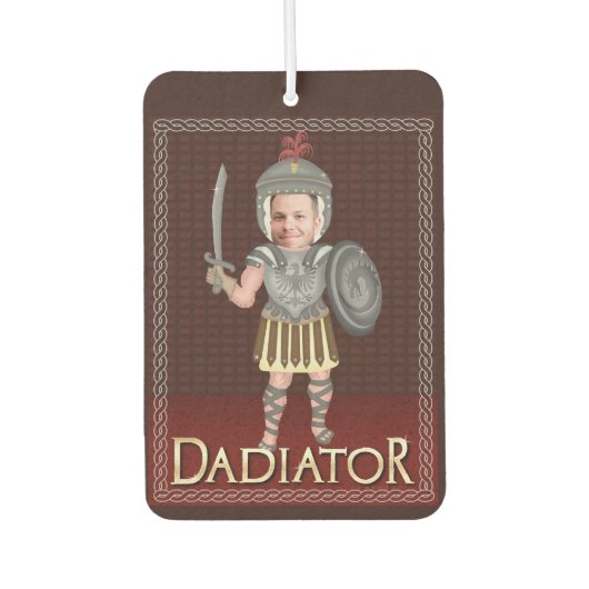 Funny Dadiator Vaderdag | Aangepaste foto voor vad Luchtverfrisser (Voorkant)