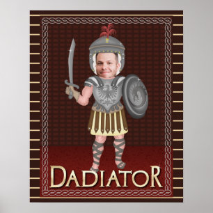 Funny Dadiator Vaderdag   Aangepaste foto voor vad Poster