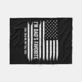 Funny Dads Favorite Child Son Daughter I'm Dad's F Fleece Deken (Voorkant (Horizontaal))