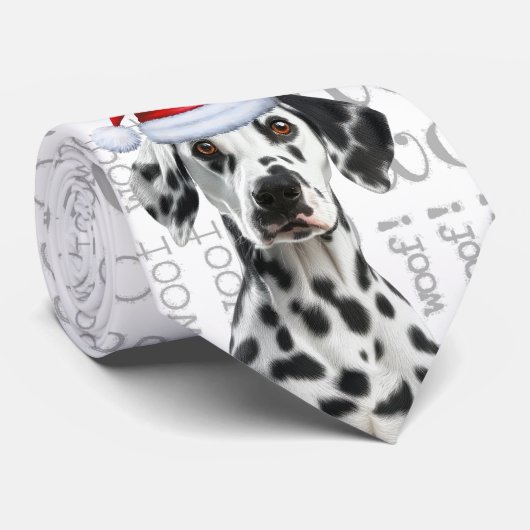 Funny Dalmatian Christmas Dog Lover Stropdas (Opgerold)