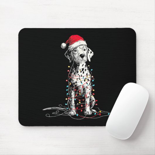 Funny Dalmatian Christmas Graphics Dog Lights Love Muismat (Met muis)