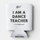 Funny Dance Teacher Zwart-Wit Leuk Blikjeskoeler (Achterkant)