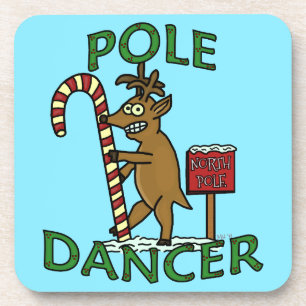 Funny Dancer Kerstreindeer Pun Drankjes Onderzetter