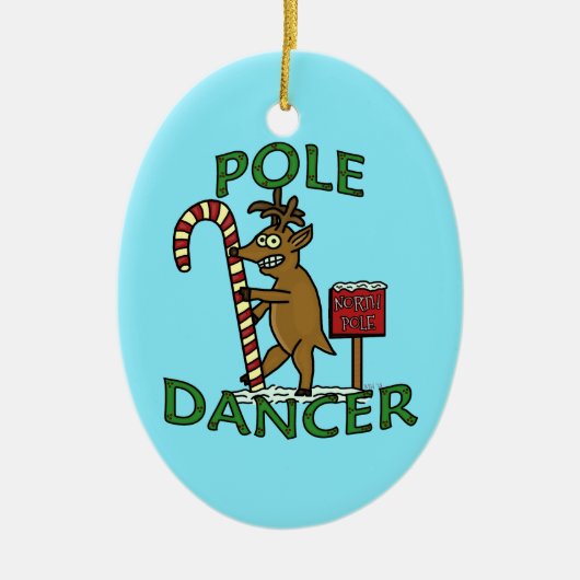 Funny Dancer Kerstreindeer Pun Keramisch Ornament (Voorkant)