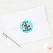 Funny Dancer Kerstreindeer Pun Ronde Sticker (Envelop)