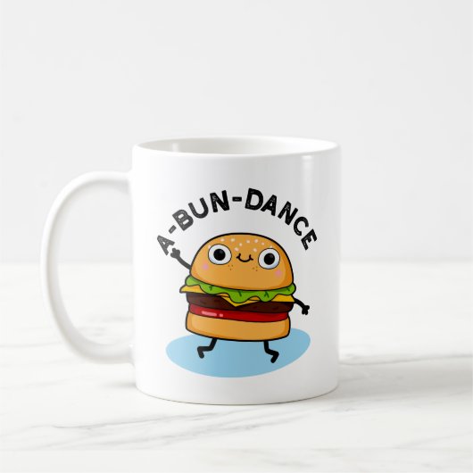 Funny Dancing Burger Pun Koffiemok (Links)