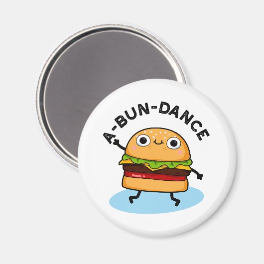 Funny Dancing Burger Pun Magneet (Voorkant / Achterkant)