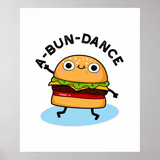 Funny Dancing Burger Pun Poster (Voorkant)