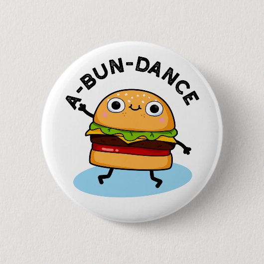 Funny Dancing Burger Pun Ronde Button 5,7 Cm (Voorkant)