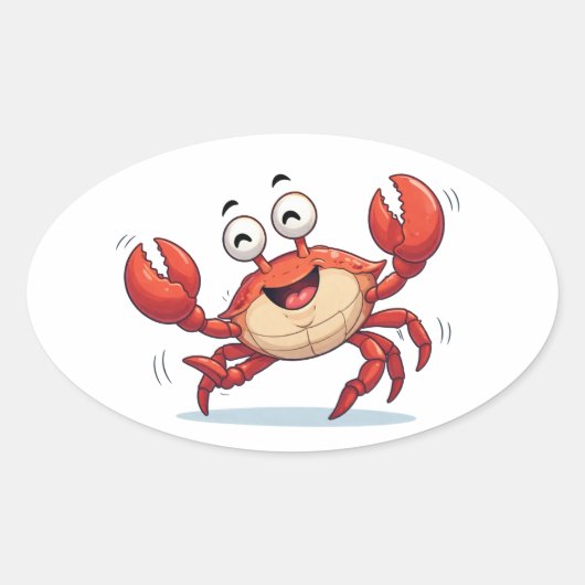 Funny Dancing Crab Cartoon Art Sticker (Voorkant)