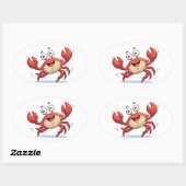 Funny Dancing Crab Cartoon Art Sticker (Vel)