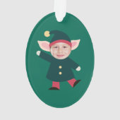Funny Dancing Elf Photo Holiday Ornament (achterkant)