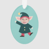 Funny Dancing Elf Photo Holiday Ornament (achterkant)