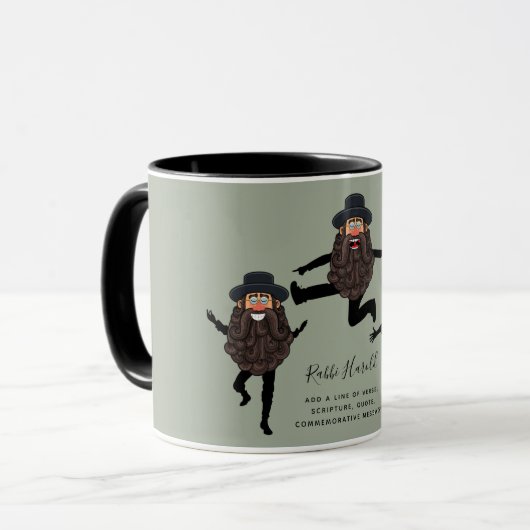 FUNNY Dancing RABBI Personated with Text Mok (Voorkant links)