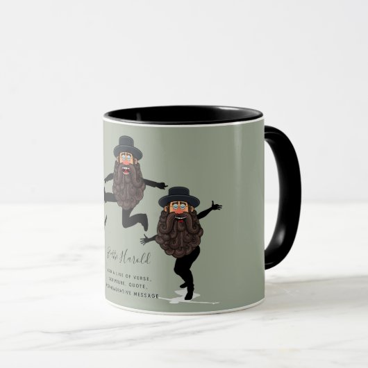 FUNNY Dancing RABBI Personated with Text Mok (Voorkant rechts)