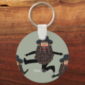 FUNNY Dancing RABBI Personated with Text Sleutelhanger (Voorkant)