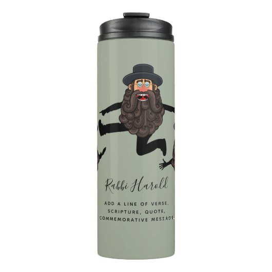FUNNY Dancing RABBI Personated with Text Thermosbeker (Voorkant)